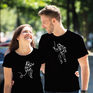 Camiseta estampada pareja T-shirt pareja astronauta