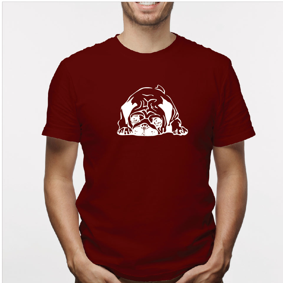 Camisa estampada para hombre  tipo T-shirt Perro Pug