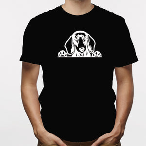 Camisa estampada para hombre  tipo T-shirt Perro Salchicha ASOMADO