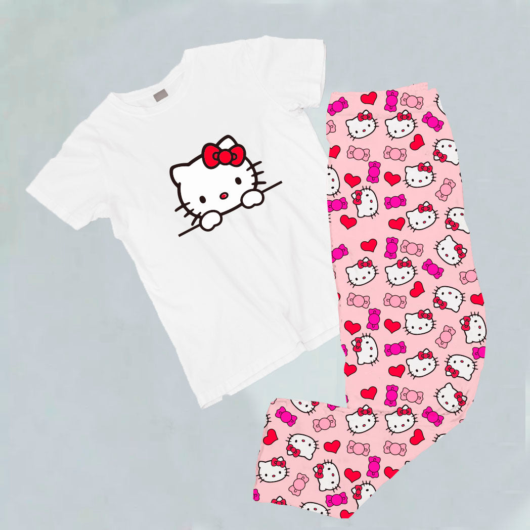Intención digestión curso Pijama estampada de pantalón Largo HELLO KITTY – A Tu Estilo Boutique