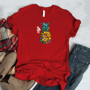 Camisa estampada en algodon para mujer tipo T- shirt pineapple