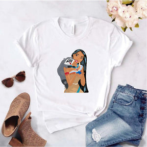 Camisa estampada  tipo T-shirt  de polialgodon Pocahontas