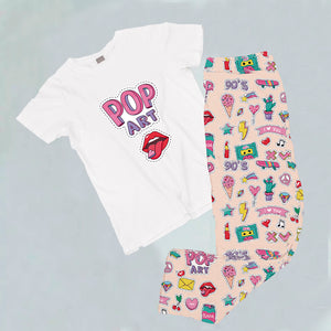 Pijama estampada de pantalón Largo Pop art