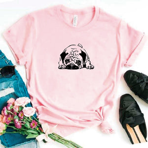 Camisa estampada tipo T- shirt Perro Pug