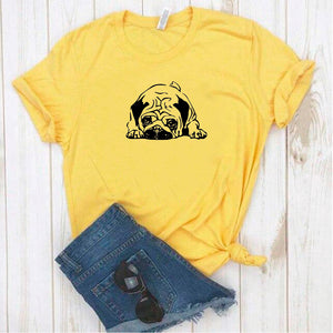 Camisa estampada tipo T- shirt Perro Pug