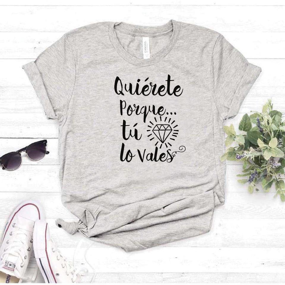 Camisa estampada  tipo T-shirt Quierete por que tu lo vales