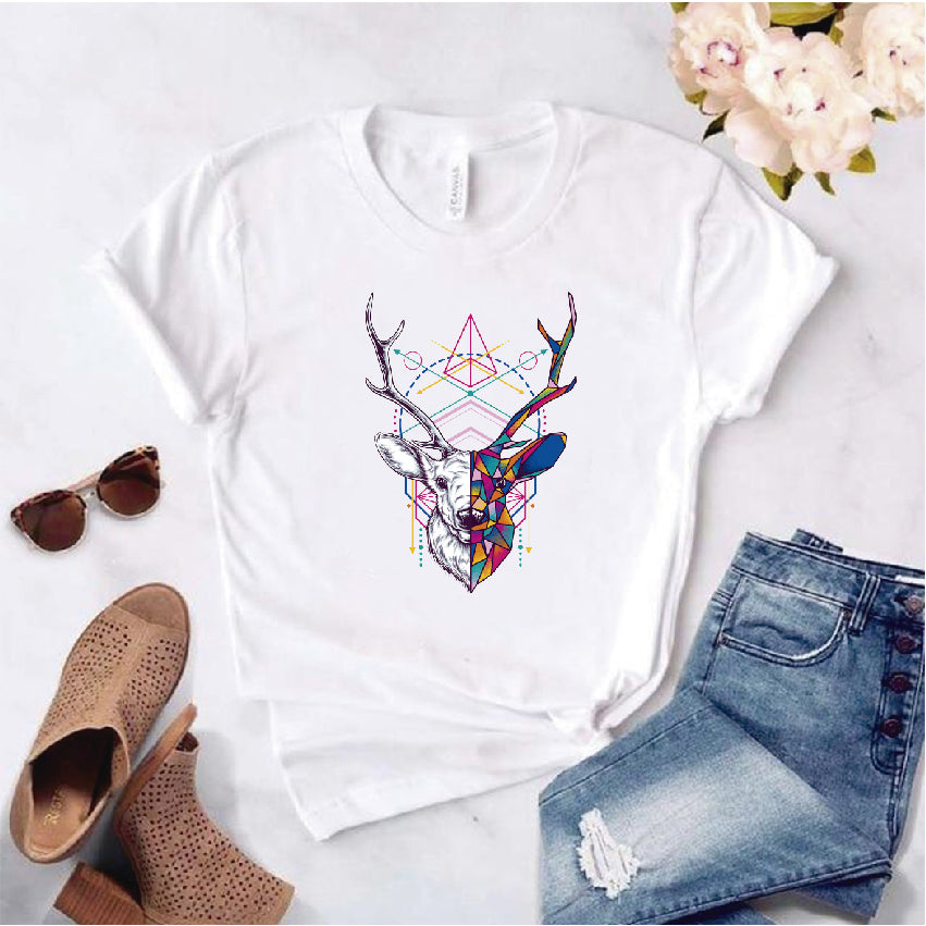 Camisa estampada  tipo T-shirt  de Poli algodón con el modelo Reno Geométrico