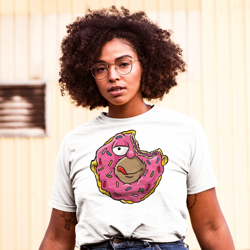 Camisa estampada en algodón para mujer tipo T-shirt rosquilla homero