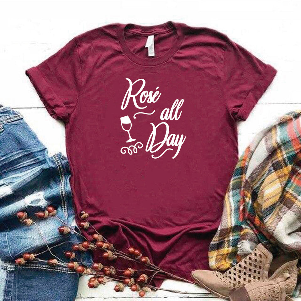 Camisa estampada tipo T- shirt rose all day