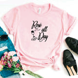 Camisa estampada tipo T- shirt rose all day