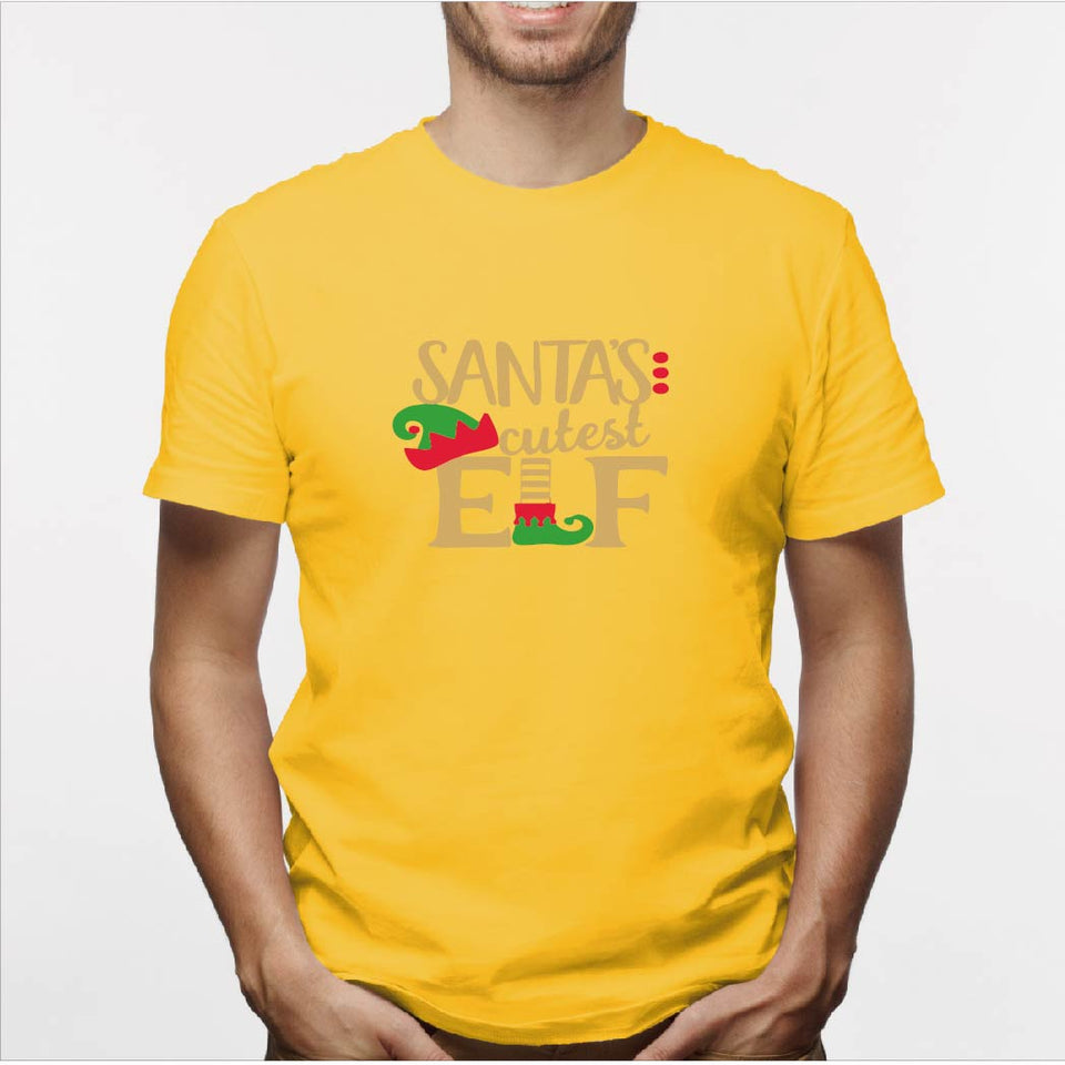 Camisa estampada para hombre  tipo T-shirt (NAVIDAD) santa´s cutest elf