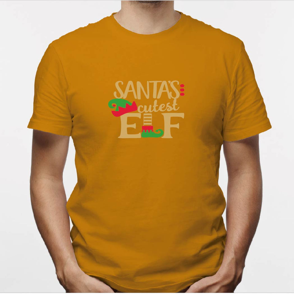 Camisa estampada para hombre  tipo T-shirt (NAVIDAD) santa´s cutest elf