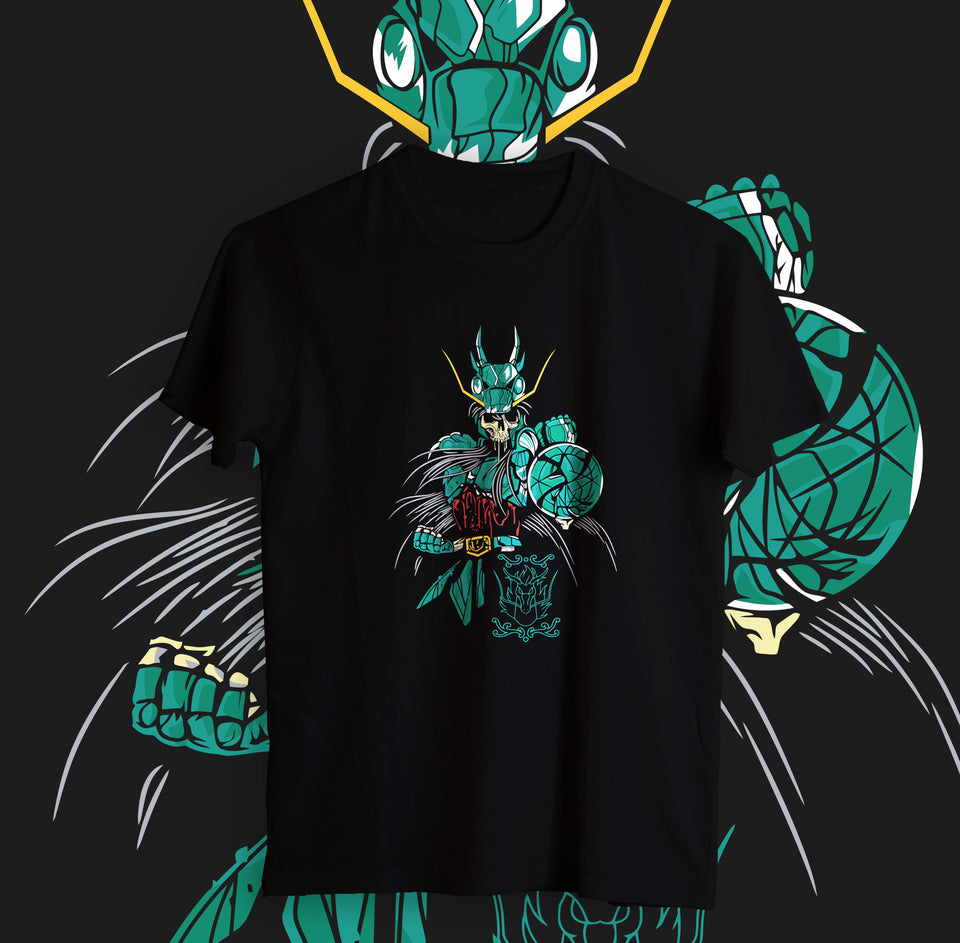 Camisa estampada en algodón para hombre tipo T-shirt shiryu de dragón calabera