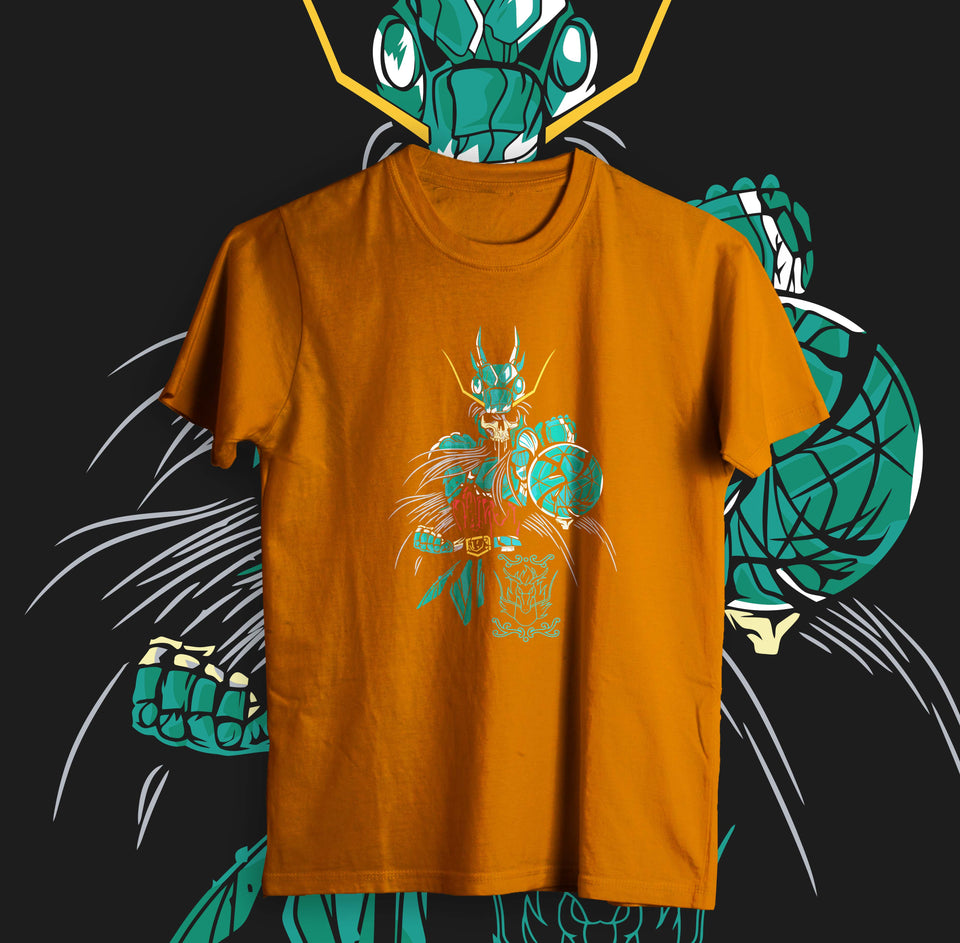 Camisa estampada en algodón para hombre tipo T-shirt shiryu de dragón calabera