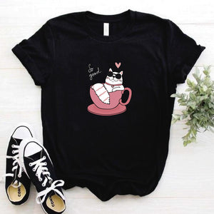 Camisa estampada  tipo T-shirt GATO SOO GOOD TAZA