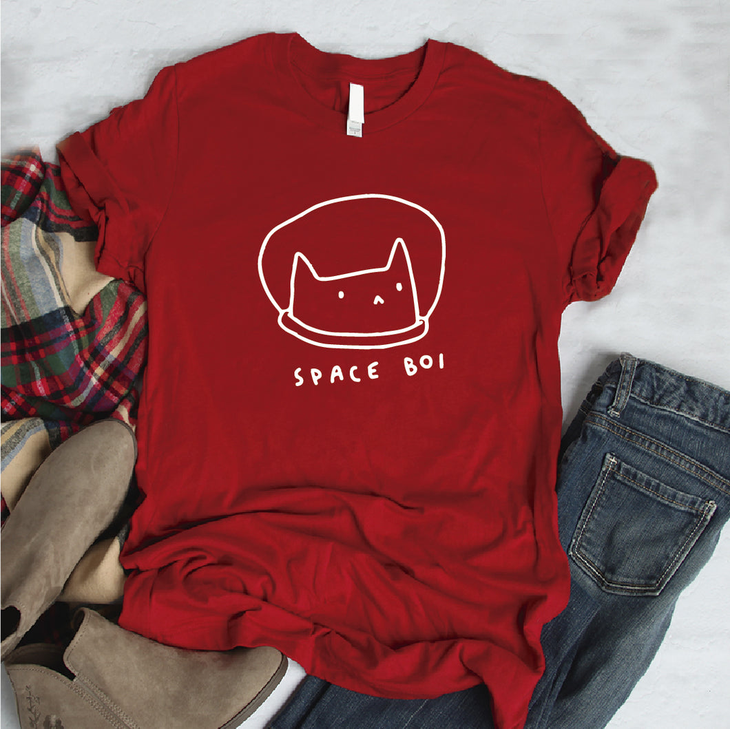 Camisa estampada  tipo T-shirt space boi gato