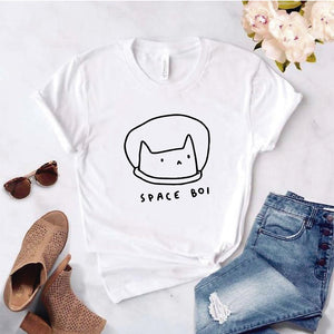 Camisa estampada  tipo T-shirt space boi gato