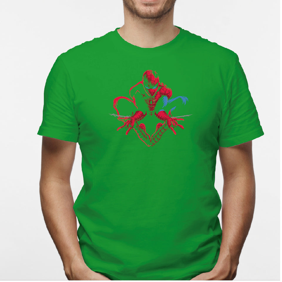 Camisa estampada en algodón para hombre tipo T-shirt spiderman y telaraña