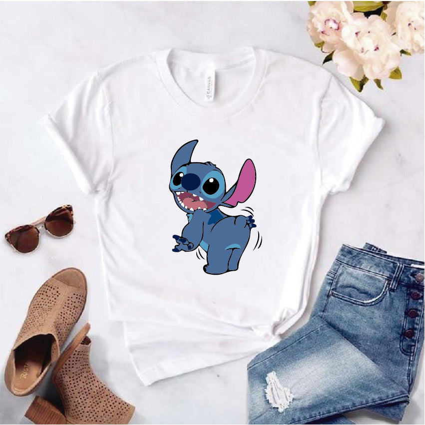 Camisa estampada  tipo T-shirt de polialgodon STITCH