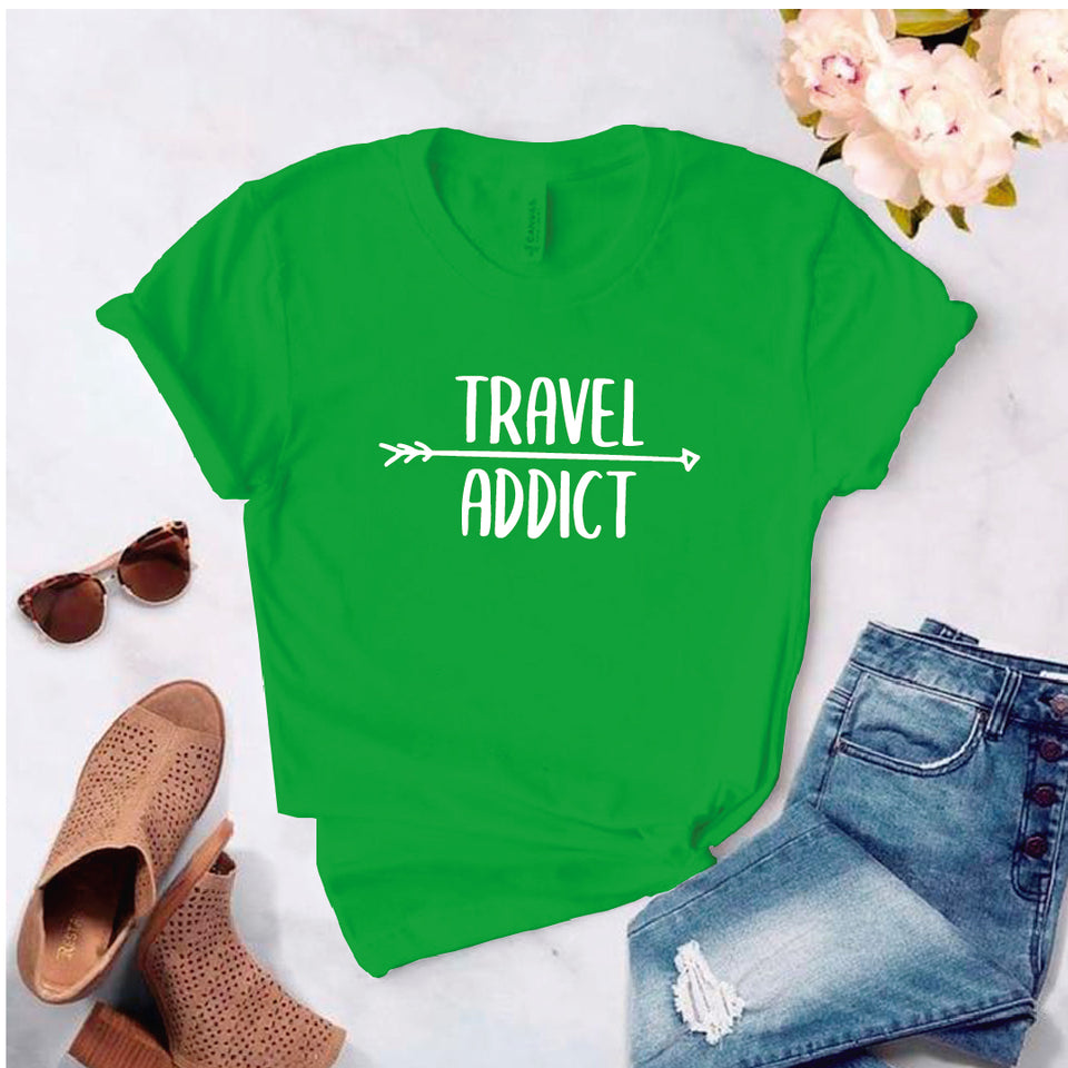 Camisa estampada tipo T- shirt Travel Addict