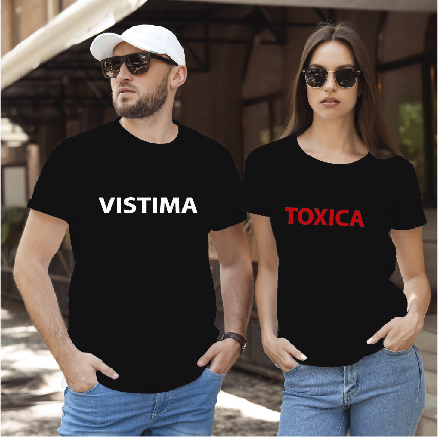 Camiseta estampada tipo T-shirt de pareja VISTIMA & TOXICA