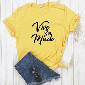Camisa estampada  tipo T-shirt  VIVE SIN MIEDO