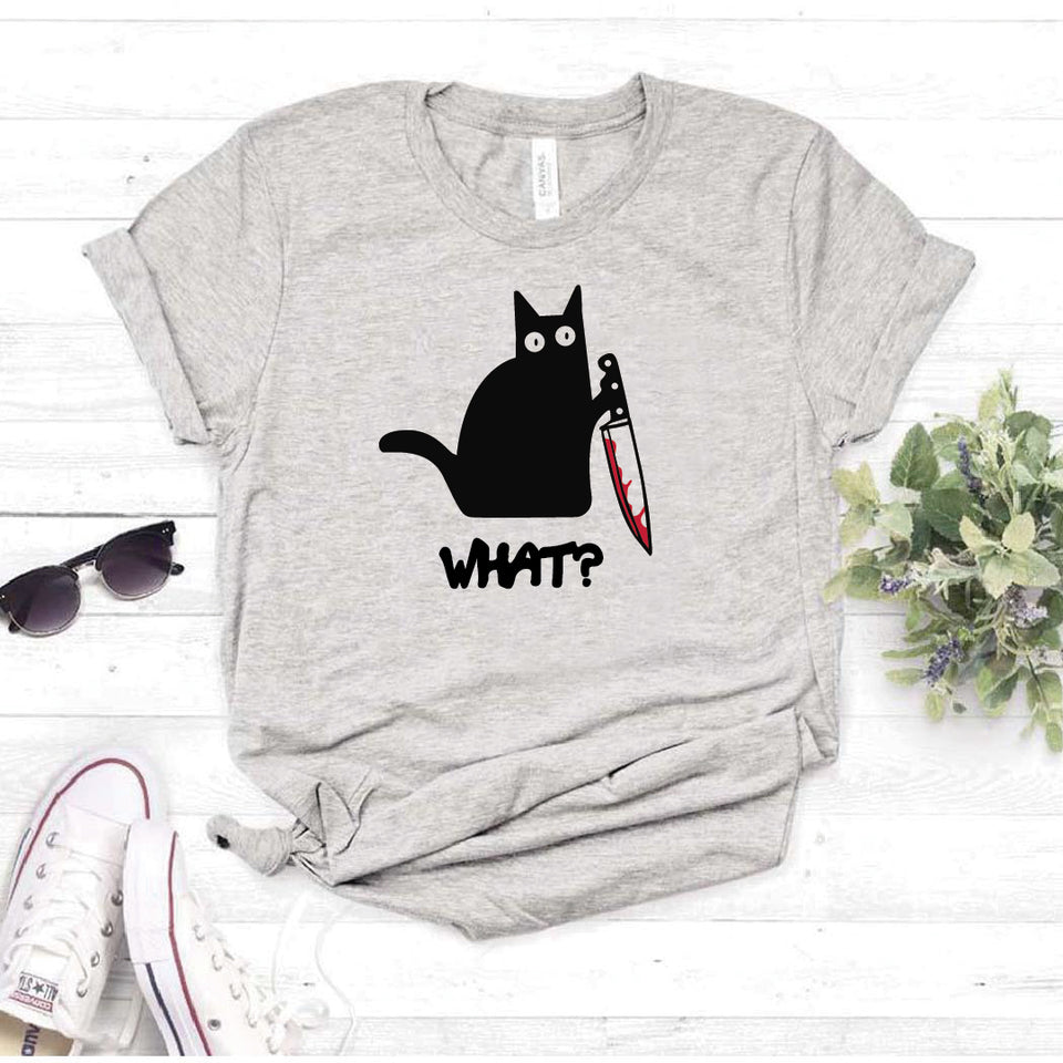 Camisa estampada  tipo T-shirt What Gato (Gato)