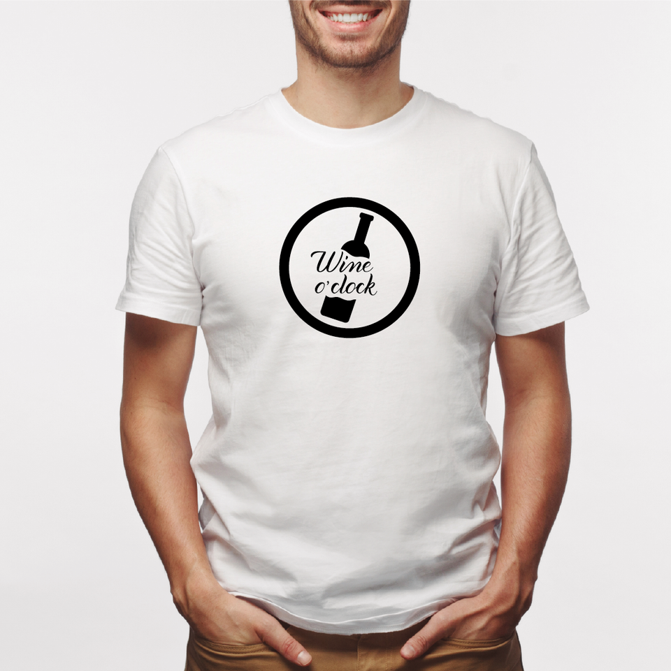 Camisa estampada para hombre  tipo T-shirt Wine o Clock